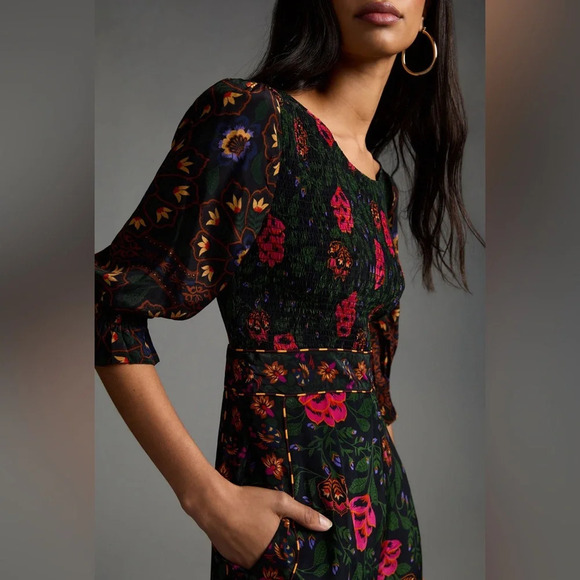 Printed Smocked Jumpsuit Farm Rio - Picture 4 of 14